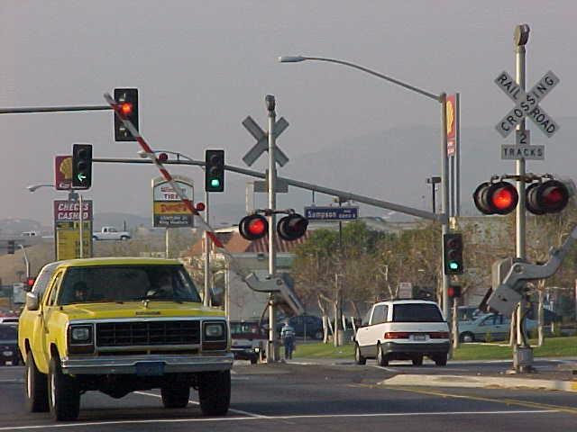 TRAIN PREEMPTION: Intersections in close proximity to railroad crossings, such as the one shown in the picture above, go into a railroad preemption sequence when the