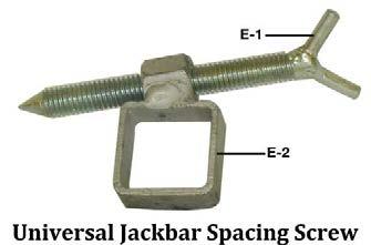 Model Where Used Jackbar Spacing Screws DA-500S and DA-600S single or DA-570 double Jackbars when working with carbon steel DA-500S and DA-600S single or DA-570S double Jackbars when working with