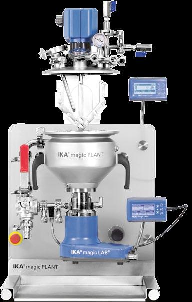 The IKA magic PLANT is a laboratory-scale process plant used for batch and inline operations.