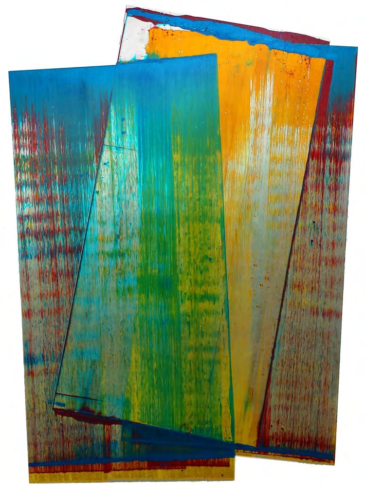 40 high x 10 wide (subject to site survey) acrylic paint on aluminium ground scattered up