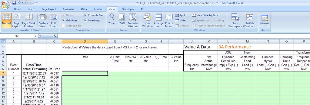 BA Form 2 Event Data FRS Form 1 placement of FRS Form 2 data PasteSpecial/Values your BA performance