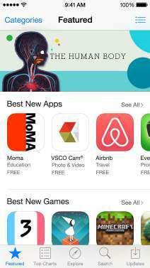 App Store 23 Scurtă prezentare a aplicației App Store Utilizați App Store pentru a explora, cumpăra și descărca aplicații pe iphone. Aplicațiile dvs.