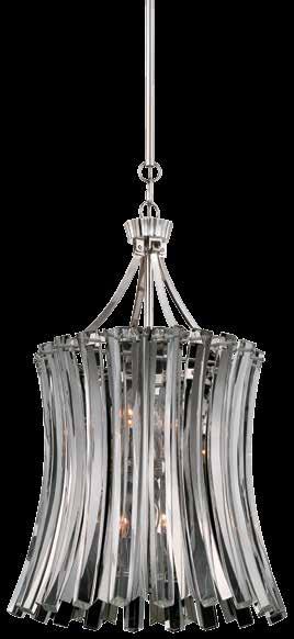 ÉLÉGANCE ROYALE N7257-613 Eight Light Chandelier Polished Nickel 27"D 28"H Adjustable to 71½"H max.