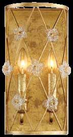 ) N6561-596 Two Light Wall Sconce Elara Gold 7"W 14"H 5"Ext.