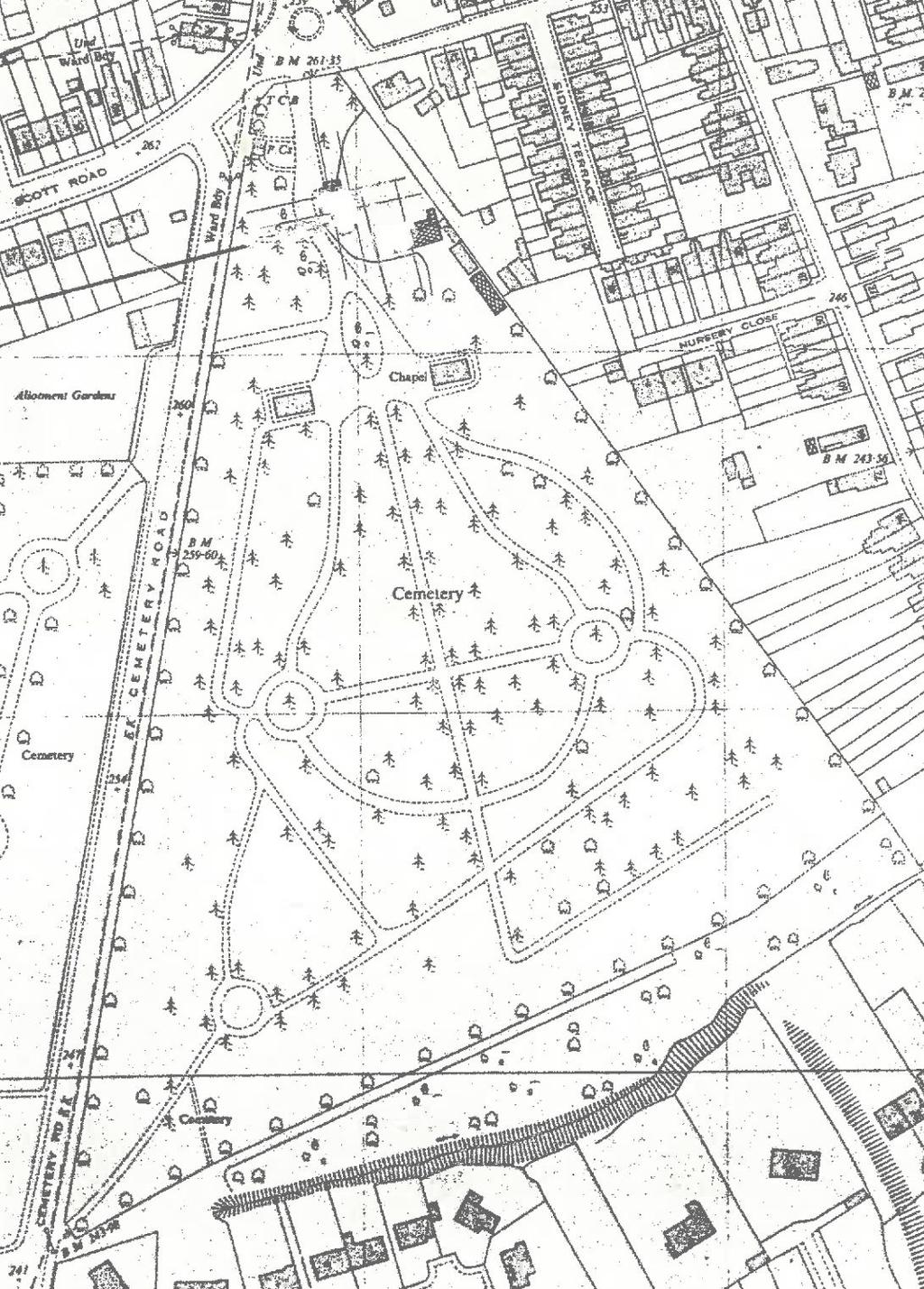 Undated Ordnance Survey map showing the