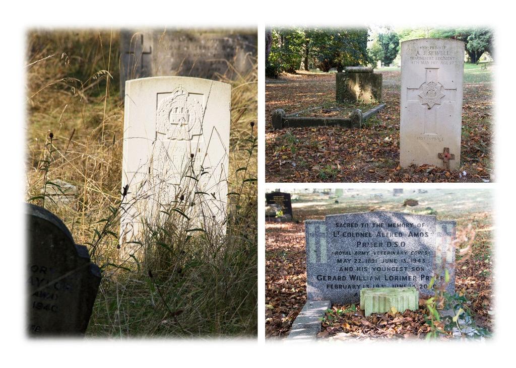 In addition to the war graves, there are two sites containing multiple burials of priests and nuns who had lived and worked at The Old