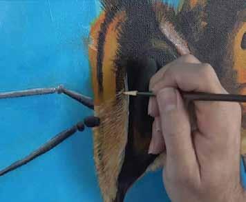 One good practice is to subtly vary the tone of paint you use to charge the brush. This creates a realistic variance to the coat. Take notice of the direction in which they would be situated.