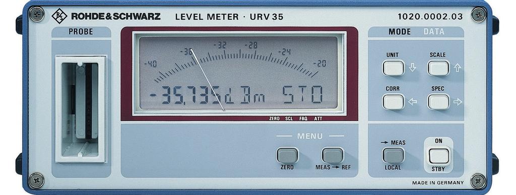 WF 43 227-3 General Operating concept Frequency-response correction Level Meter URV35 from Rohde & Schwarz is a versatile voltmeter and power meter.