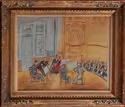 Lot #428: EUROPEAN SCHOOL: CHAMBER MUSIC Watercolor on paper, 17 1/2 x 2 1/2 in.