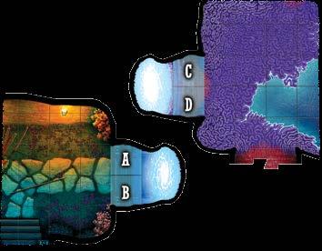 Gate Placement Example - When a Gate is found, a Gate End Cap is attached to the Map Tile and an OtherWorld Gate End Cap is placed to represent the other side of the Gate.