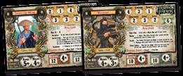 LARGE CARDS In addition to the regular-sized card decks, there are several large Charts and Record Sheets, displaying the Hero Classes players can choose from, Enemies that you will face, and various