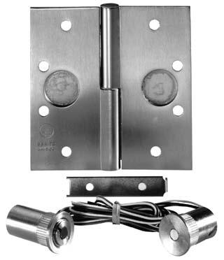 MM Electric Hinges should be installed in the center position on doors with three hinges or the second hinge position from the bottom on doors with four hinges Neither switch nor operating magnet are