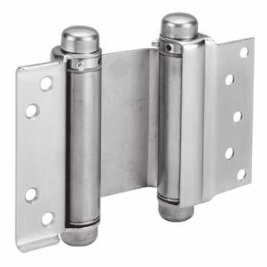 Double Acting Spring Hinge Recommended for wood doors not weighted with plate glass or heavy hardware.