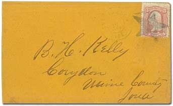 Fancy Cancels 6547 Phil a del phia PA, Solid Six Pointed Star, 3 cancelled by fancy can cel with Phil a del phia PA cds, on cover ad dressed to
