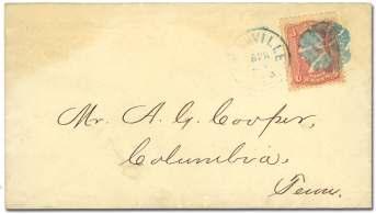cover ad - dressed to Garraph Ire land, red Lon don Paid handstamp, re duced at left, VF. Scott $450.