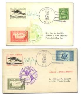 . $35 6798 Air mail, 1928, 5 Bea con (C11), Pair, two du plex post marks Wash ing ton, D.C July 25, 1928.