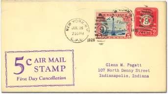 ............ $35 6801 Air mail, 1936, New Jer sey Rocket Mail, two cov - ers, first is cover franked with CE1 tied by