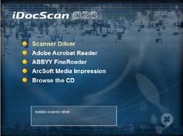 Installation NOTE: If you want to uninstall the scanner driver, be sure to exit the idocscan D20 hotkey by right-click on the icon from the Show Hidden Icons in the taskbar before uninstalling