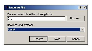 18. Select Browse for the file, which you would like to send to the PC connected, select the File and Click on Open, the file name and address will be displayed in the small window.