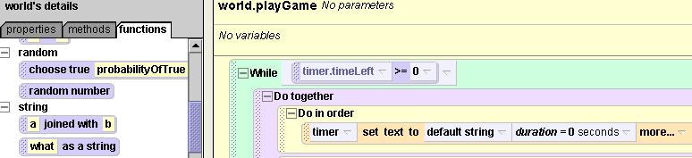In the first Do in order, we will make the Rmer count down. Click on Rmer in the object tree, and click on the properres tab.