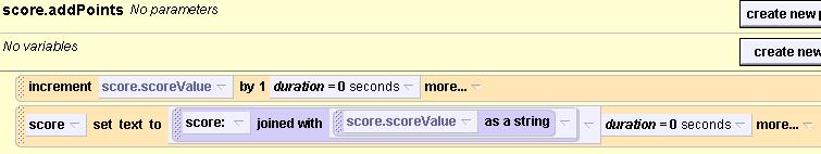 Find a joined with b and drag it into where you typed score: and select default string
