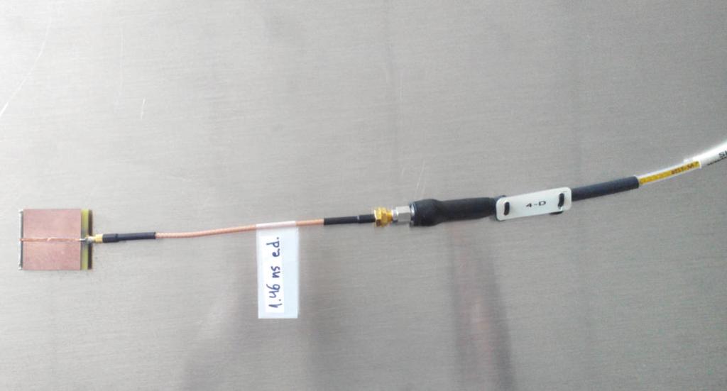 5 mm Figure 8: Antenna input impedance for different lengths of the transmission line. Antenna MMCX cable SMA cable VNA order to compare with Table 1.