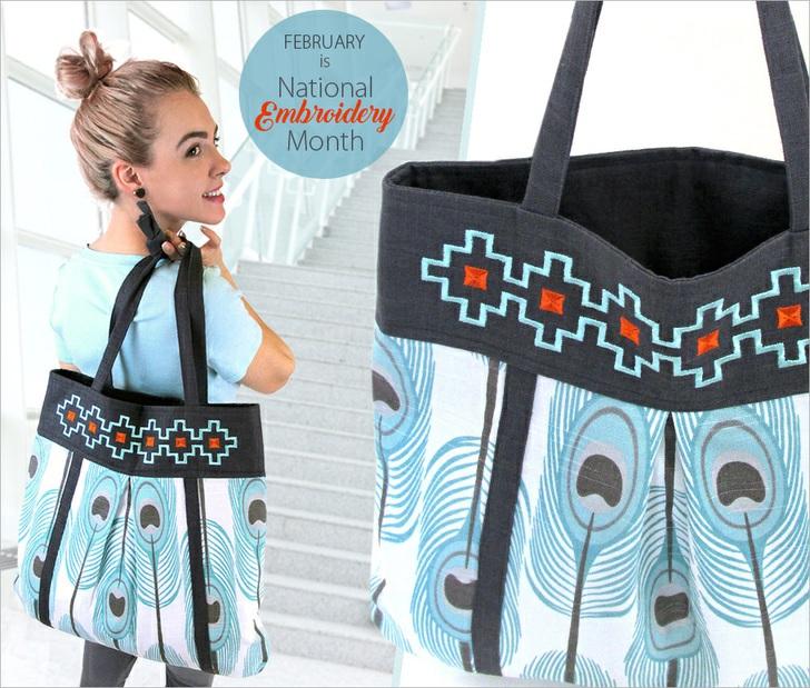 Published on Sew4Home Embroidered Teardrop Tote: Large Shopper Style Editor: Liz Johnson Thursday, 16 February 2017 1:00 February is National Embroidery Month, and this big, beautiful tote features