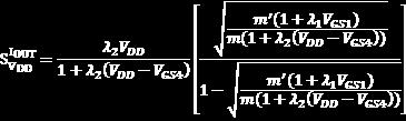 Supply sensitivity A measure of a circuit s stability with the power-supply variation is the sensitivity.