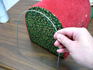 Using a tapestry or crewel needle and thread, hand sew the pieces together where they meet.