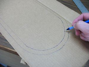 Measure 1/2 inch to the inside of the shape, draw lines connecting the marks,