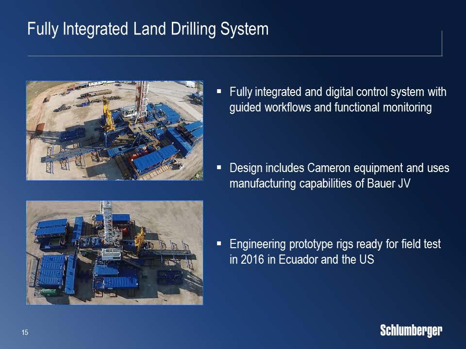 Our land drilling system of the future represents the ultimate integrated drilling platform bringing together digitally enabled surface and downhole hardware on top of a common optimization software