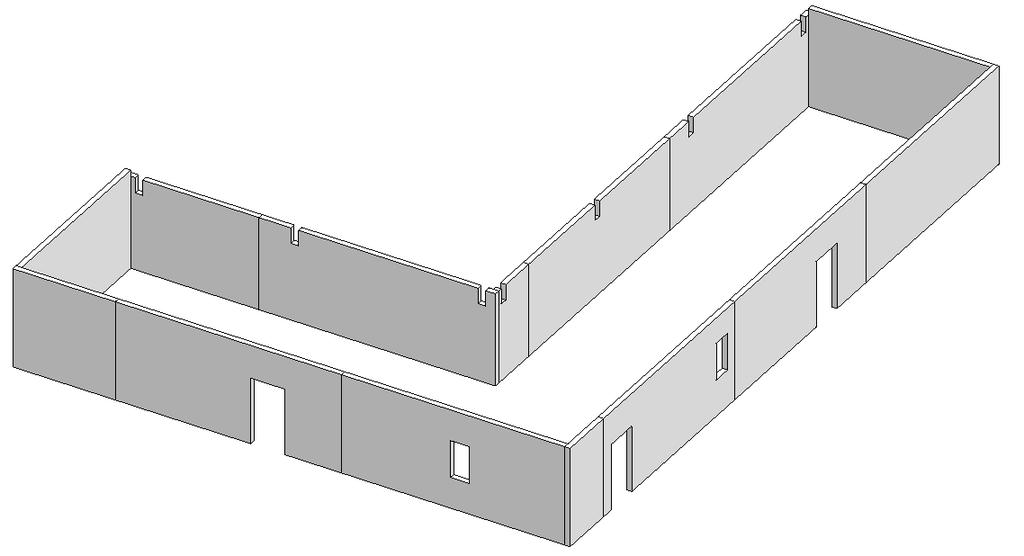 Wall commands Reinforcement for wall openings Select one or more wall openings and call the command Opening reinforcement: For each selected opening reinforcement around the openings will be created.