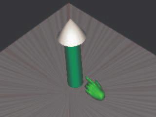 In our first implementation, the object kept the pointer s color with slightly greater intensity.