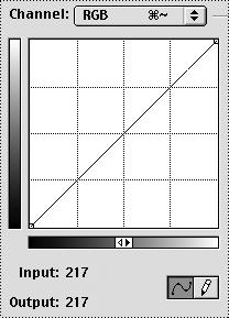 98 CHAPTER 5 Making Color and Tonal Adjustments The horizontal axis of the graph represents the original intensity values of the pixels (Input levels); the vertical axis represents the new color