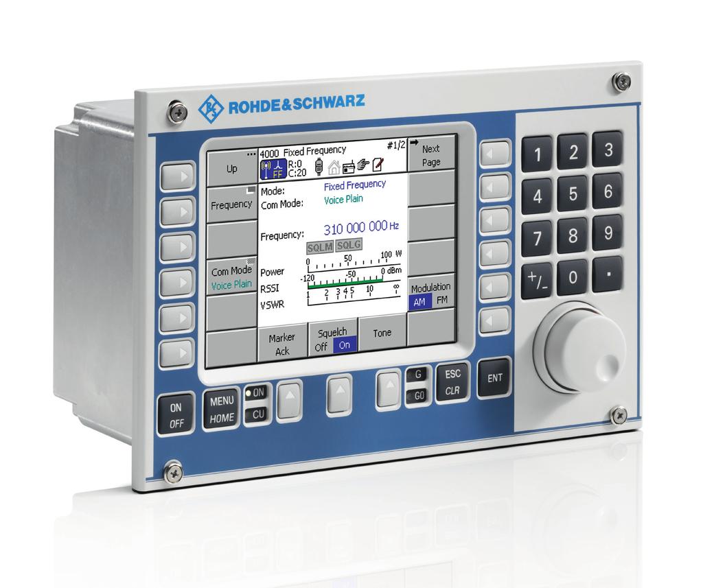 Ease of operation Rohde & Schwarz has extensive experience with stationary radios, which is reflected in the operating concept of the R&S M3SR Series4400 radios.