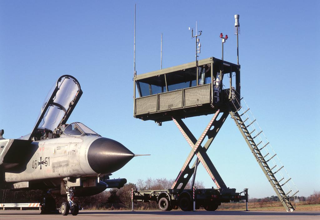 The radio provides a stateof-the-art voice communications solution in line with the EUROCAE ED-137 standard to ensure international interoperability. R&S M3SR Series4400 in an R&S MX400 mobile tower.