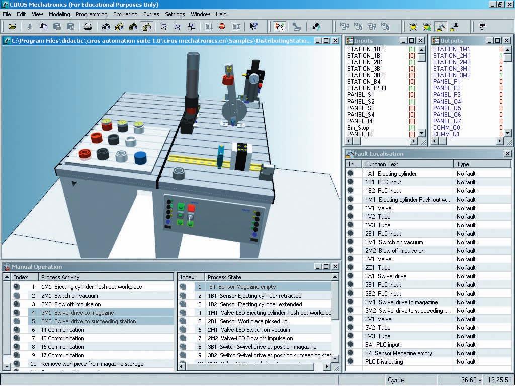 Teciam > Fundamentals > CIROS Mechatronics CIROS Mechatronics is the virtual learning environment for Mechatronics with a focus on PLC controlled systems.