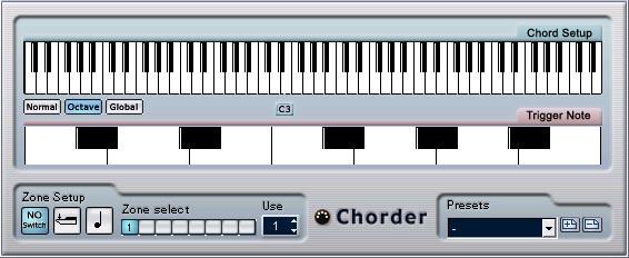 1Oct mode The 1 Octave mode is similar to the Normal mode, but you can only set up one chord for each key in an octave (that is, twelve