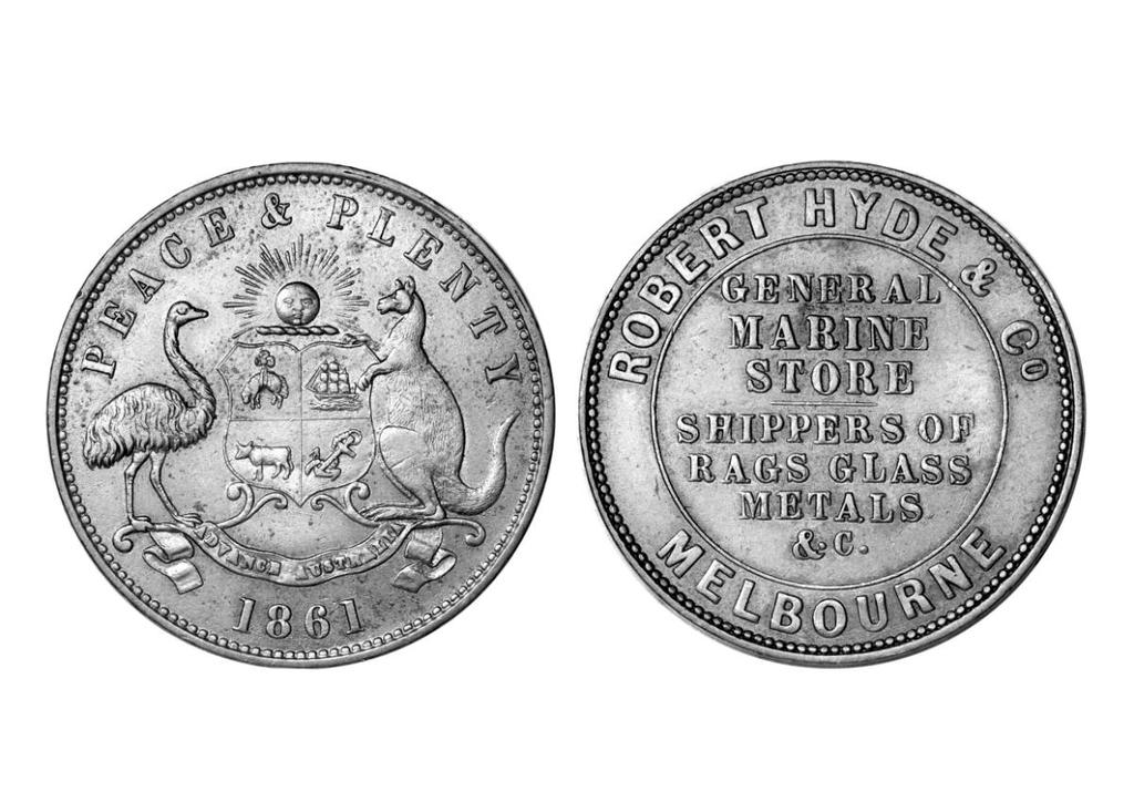 C OIN T O K E N - 1 8 6 1 A 1861 Peace & Plenty coin token