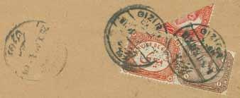 / Port Said cachet and Weltvreden (Sept 2) arrival cds. (Photo = 1 73) 54 6 150 ( 145) 1890 (Jan 27): 'Avis De Réception' pink form, no. 39.