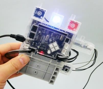 Assemble the LED, buzzer, and accelerometer blocks
