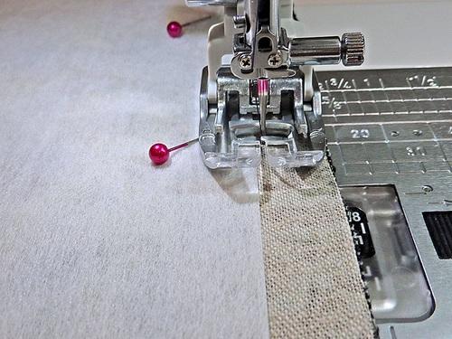 Repeat to pin together the remaining 16 edges, creating a tube. But on this second seam, leave an approximate 4-5 opening at the center of the seam. 4. Stitch together, using a ½ seam allowance.