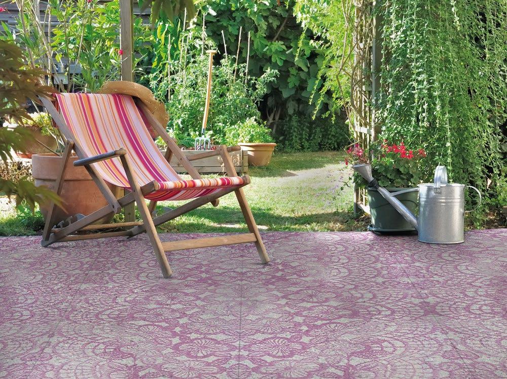 Glass Fusion Patterning "Expand the boundaries of current paving possibilities" Lace Pattern on Etna Grey :
