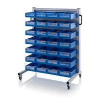 1 2 3 4 5 6 SYSTEM TROLLEYS FOR RACK BOXES UNLOADED Dimensions W x D x H (cm) Design Equipment 1 112 x 65 x 135 SR.L one-sided Unloaded (suitable for rack boxes 9 cm high) 2 112 x 65 x 135 SR.L.214 one-sided Unloaded (suitable for rack boxes 14 cm high) SYSTEM TROLLEYS FOR RACK BOXES SHELF DEPTH 30 cm Dimensions W x D x H (cm) Design Equipment 3 112 x 65 x 135 SR.