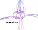 Step 2: Tie a Double Square Knot using the four working cords (2 cords on each side).