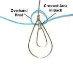Tie an Overhand knot in the center of one cord.