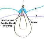 Cord 1 = Blue Cord 2 = Purple Step 3: Add the second cord to the small hoop, just as you did the large one (Overhand