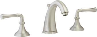 Straight Lever Handles D2206E1 with Curved Lever Handles Shown in Polished Brass Finish DPB2205 Pressure Balance