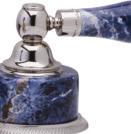 SERIES BAROQUE TREASURES K372 Lavatory Ensemble with High Spout Shown in Bleu Sodalite, Polished Chrome Finish K272 Lavatory Ensemble with Low Spout Shown in Bleu