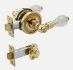 Crystal, Satin Gold Finish K800 Shower Head Shown in Polished Gold Antiqued Finish
